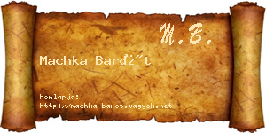 Machka Barót névjegykártya